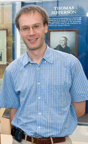 Jefferson Lab user Guy Ron, who earned his doctorate from Tel Aviv University, won the 2008 JSA Thesis Prize for his work on low-energy proton form factors. The prize is awarded annually for the best Ph.D. dissertation resulting from research performed at Jefferson Lab.