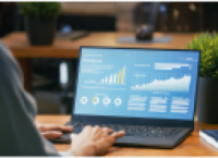 laptop with graphs picture 
