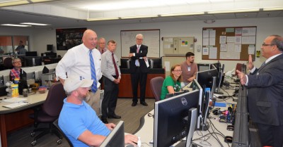 Christopher Fall in the MCC - CEBAF Accelerator Control Room