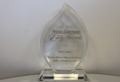 Photo of Eddy Award, lucite teardrop