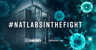 National Labs in the fight graphic with computers a COVID in background