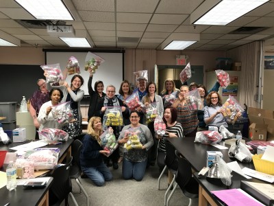 A group of JSAT teachers participate in a group activity in Feb. 2020