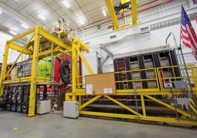 The GlueX detector system installed in Jefferson Lab's Experimental Hall D.
