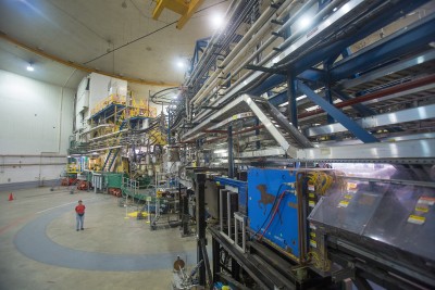 Experimental Hall A with person for scale