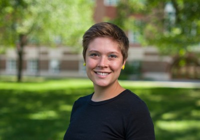 Alana Gudinas on the University of New Hampshire campus.