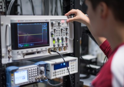 Alana Gudinas works in the Elena Long research lab on the UNH campus
