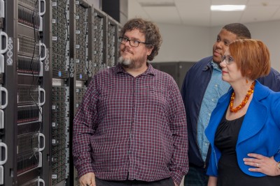 Amber Boehnlein and staff in Data Center